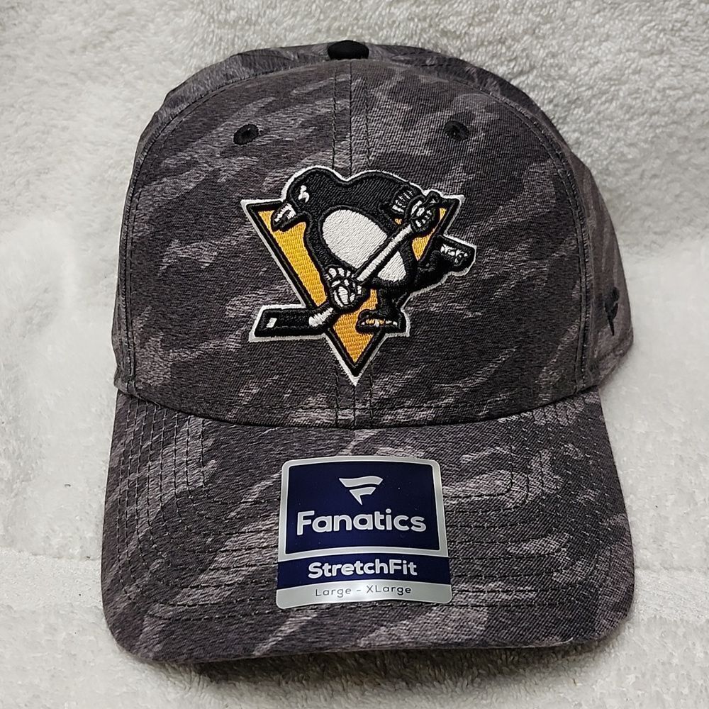 Fanatics Pittsburgh Penguins CAMO L/XL Stretchfit Hat - New